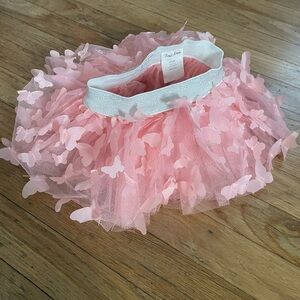 Pink Tulle Skirt with Butterfly Accents